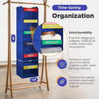 Handy Laundry Hanging Clothes Organizer for Kids - 6-Shelf Closet Daily Clothing Organization Labeled Shelves with Days of Th