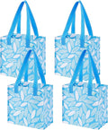 VENO 2-4 Pack Reusable Grocery shopping Bags, Medium Tote Bag w/Handle Hard Bottom, Heavy Duty, Foldable Carrier