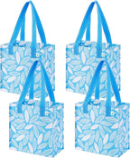 VENO 2-4 Pack Reusable Grocery shopping Bags, Medium Tote Bag w/Handle Hard Bottom, Heavy Duty, Foldable Carrier