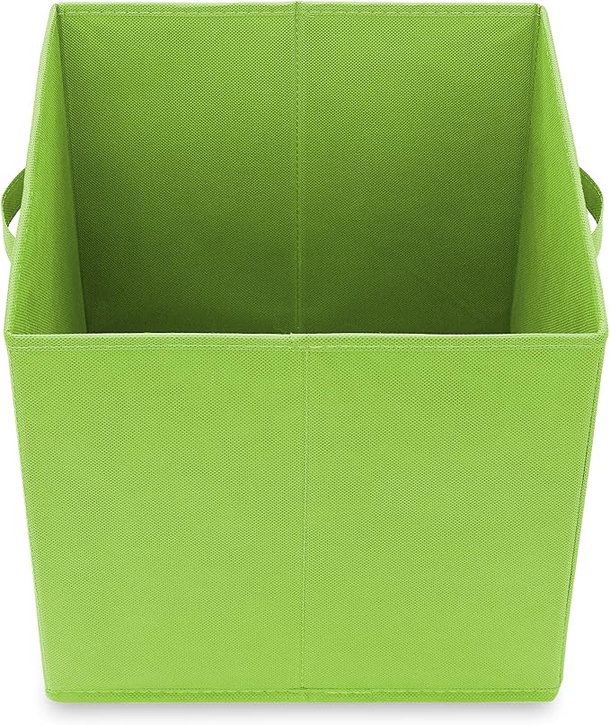 Casafield Set of 6 Collapsible Fabric Cube Storage Bins, Lime Green - 13" Foldable Cloth Baskets for Shelves, Cubby Organizer