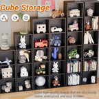Book Shelf, 5-Tier Bookcase, Wooden Open Cube Storage Organize, 9.3 x 11.8 x 52 inches Bookshelf for Living Room, Bedroom, Ho