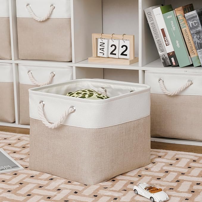 13×15×13 Inch Storage Cubes,6 Pack Cube Storage Bins for Shelves,Fabric Collapsible Storage Bins with Handles, Foldable Stora