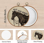 KSDUT Vintage Horse Wall Art Decor - Preppy Trendy Western Wall Art Canvas Frame Hanging Prints, Retro Inspirational Hold You