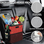 Car Trash Can, Cute Mini Trash Bag With Lid, Glitter Garbage Bin Hanging for Back/Front Seat/Console, Waterproof, Leakproof, 2.5 Gallon, Red Bling Sparkly