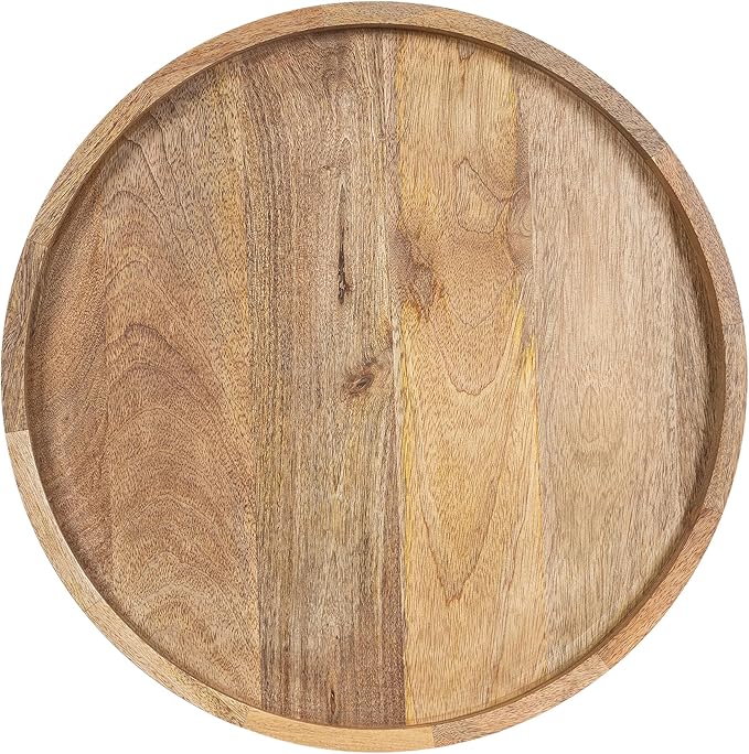 Kate and Laurel Halsey Round Lazy Susan Tray Organizer, 18 Inch Diameter, Transitional Round Countertop Organizer with Turnin