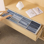 4 Packs Jeans Drawer Organizers for Clothing,5 Grids Compartment Wardrobe clothes organizer,Fabric Washable Closet Organizers