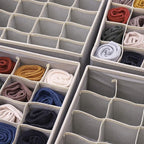 DIOMMELL Set of 4 Foldable Cloth Storage Box Closet Dresser Drawer Organizer Fabric Baskets Bins Containers Divider for Cloth