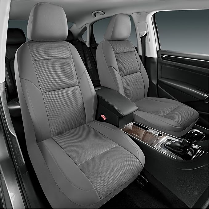 Road Comforts Full Set Leather Mesh Car Seat Cover - Front and Rear, Breathable & Stylish, Airbag Compatible, Universal Fit f