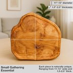 Driini Premium Handmade Root Wood Lazy Susan Turntable Organizer - Rustic Wooden Serving Platter Cheese Board (12")