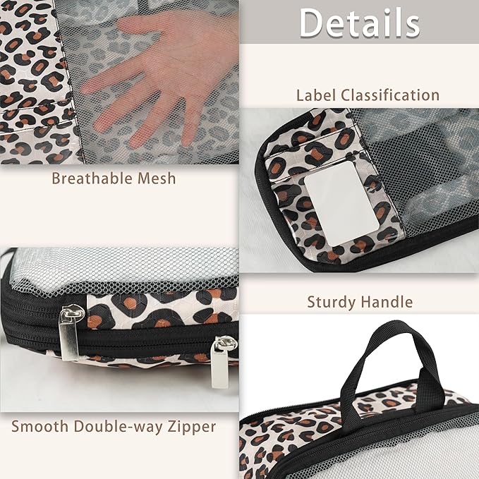 7 Pcs Compression Packing Cubes for Travel Luggage, Lightweight Suitcase Organizer Bags Set, Compression Packaging Cube for T