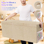 Mabahoo Extra Large Toy Box, Collapsible Sturdy Kids Toy Chest for Boys, Girls, 40"x14"x16" Storage Organizer Toddler Storage