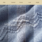 BATTILO HOME Bluish Grey Throw Blanket for Couch, Soft Knit Throws with Tassels for Home Decor, Blue Blankets and Throws for 