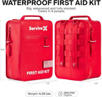 Large Waterproof First Aid Kit for Car, Travel & Home - Emergency Kit for Hiking, Camping, Backpacking and Outdoors - Include