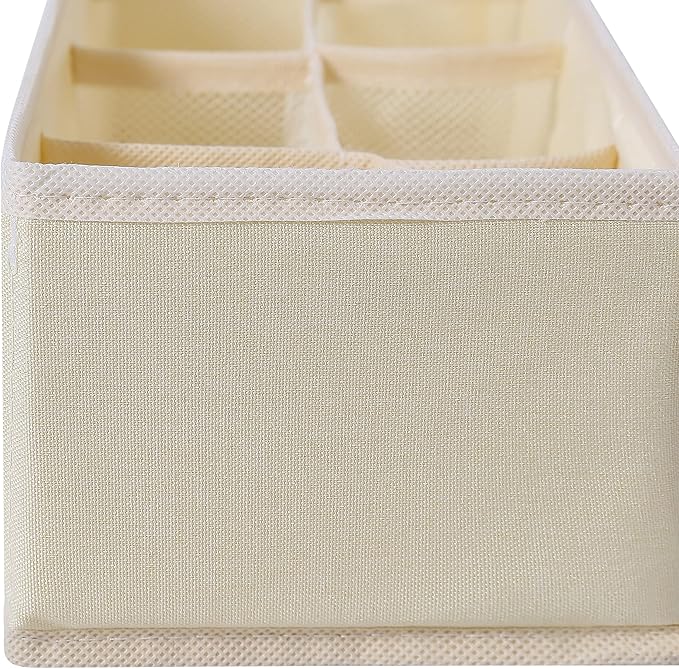 Qozary 3 Pack Sock Underwear Drawer Organizer Dividers, Collapsible Cabinet Closet Storage Boxes for Clothes, Socks, Lingerie
