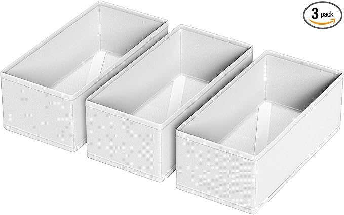 3 PACK Drawer Organizer Clothes，drawer Divider， Dresser Drawer Storage for Sock, Underwear, Bra，Panties，Belt, Tie, Stockings,