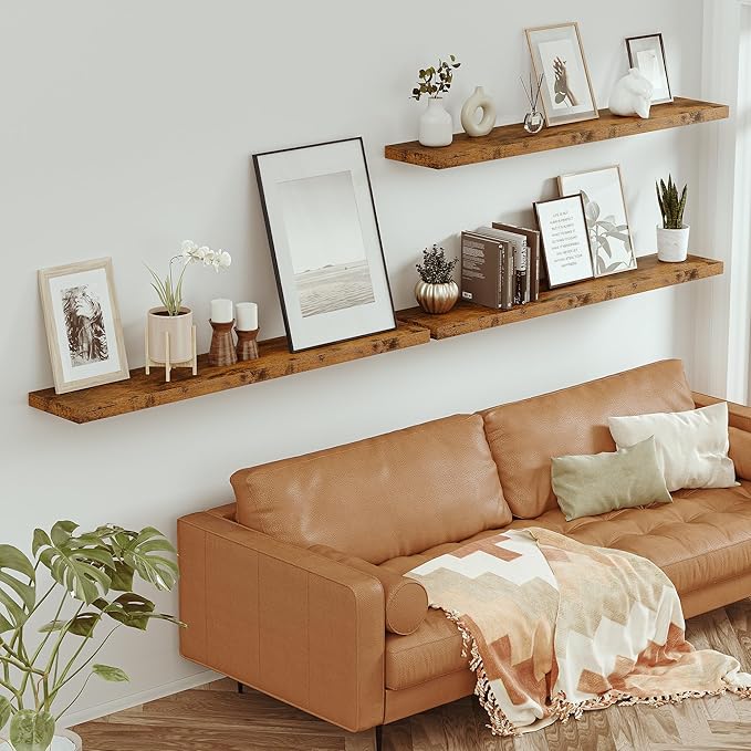 Vivelove 55 inches Long Floating Shelves for Wall, Extra Deeper & Thicker Storage Shelf for Living Room, Kitchen, Farmhouse,W