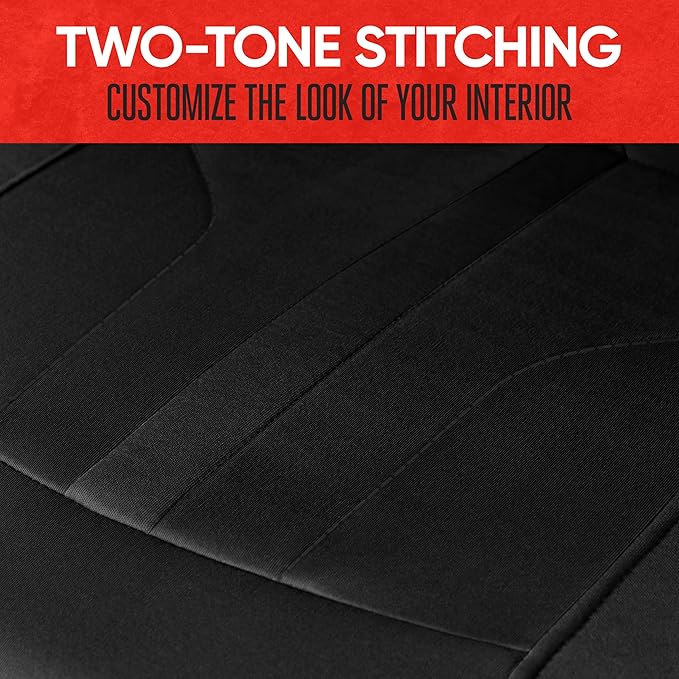 Motor Trend Black Cloth Car Seat Covers for Front Seats – Premium Automotive Bucket Seat Covers, Made for Vehicles with Remov