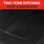 Motor Trend Black Cloth Car Seat Covers for Front Seats – Premium Automotive Bucket Seat Covers, Made for Vehicles with Remov