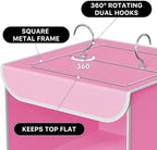 Simple Houseware 3-Shelf Hanging Closet Organizer, Fabric Storage Shelves with 57L Capacity, Pink