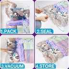 XXL Jumbo 47''X35'' Vacuum Storage Space Saver Bags Extra Large for Blanket, Bedding, Comforters and Huge Stuffed Toy (6 Pack