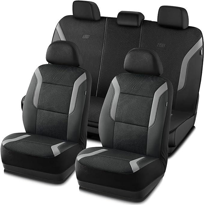 Skechers Memory Foam Car Seat Covers, Air Cool Mesh Thick Seat Covers, Car Seat Full Sets, Airbag Compatible, Automotive Comf