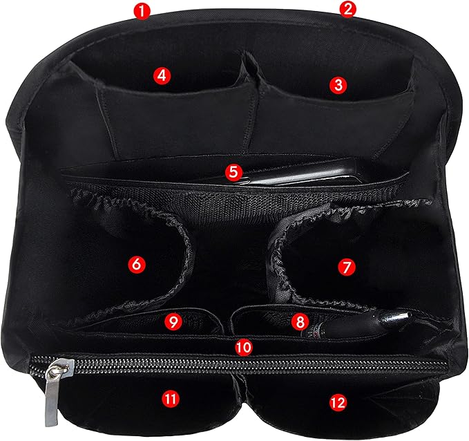 Vercord Backpack Organizer Insert Liner Hanging Travel Bag in Bag with Many Pockets