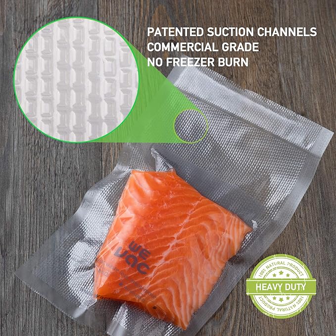 Wevac Vacuum Sealer Bags 100 Pint 6x10 Inch for Food Saver, Seal a Meal, Weston. Commercial Grade, BPA Free, Heavy Duty, Grea