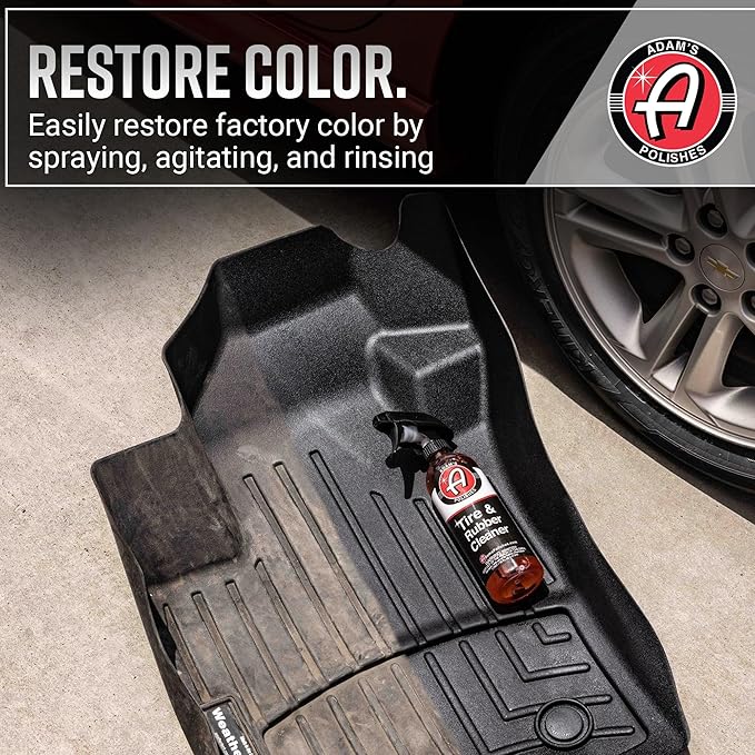 Adam's Polishes Tire & Rubber Cleaner (Gallon) - Removes Discoloration From Tires Quickly - Works Great on Tires, Plastic Tri