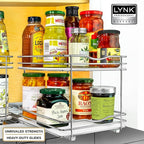 LYNK PROFESSIONAL® Pull Out Spice Organization for Cabinets - 8-3/8 inch Wide – Spice Rack for Inside Cabinets, Slide Out Spi