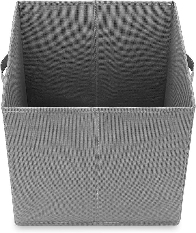 Casafield Set of 6 Collapsible Fabric Cube Storage Bins, Gray - 13" Foldable Cloth Baskets for Shelves, Cubby Organizers & Mo