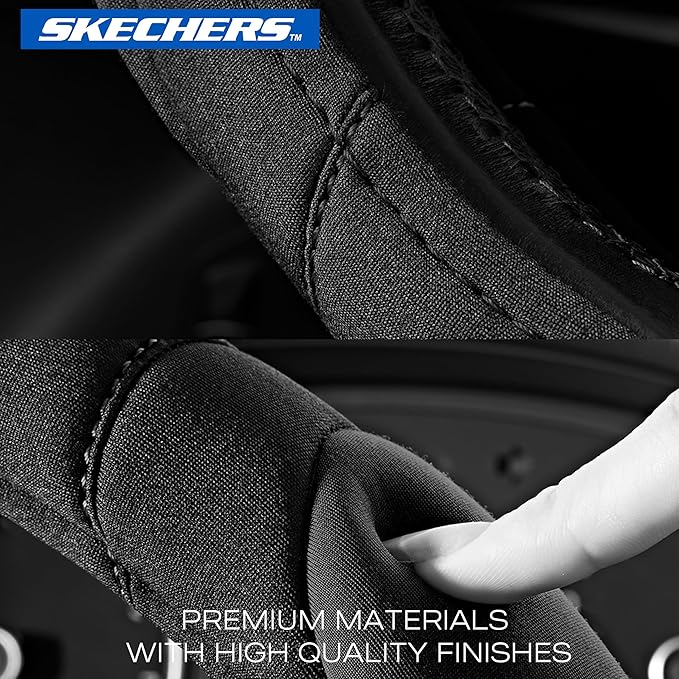 Skechers Steering Wheel Cover, Memory Foam Car Steering Wheel Cover,14.5-15inch Anti-Slip Safety Comfortable Desgin, Universa