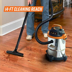 Armor All VO408S 0901 4 Gallon 3 Peak HP Stainless Steel Wet/Dry Vacuum, Orange