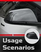 Side Mirror Caps Cover Compatible with Tesla Model 3 2017 2018 2019 2020 2021 2022 2023 2024 2025 Matte Carbon Fiber Mirror Covers