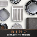 BINO | Woven Plastic Basket | Small (Natural Grey), 5-Pack | THE JUTE COLLECTION | Home Organization, Space - Saving Storage,