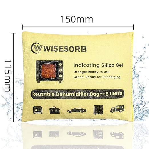 240g×2 Packs Rechargeable Silica Gel Desiccant Packs with Clean Window, Color Indicating (Orange to Green) Reusable Moisture