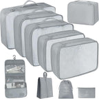 10 Pcs Set Packing Cubes - Travel Packing Organizers, Expandable Suitcase Organizer, Luggage Organizer Bags