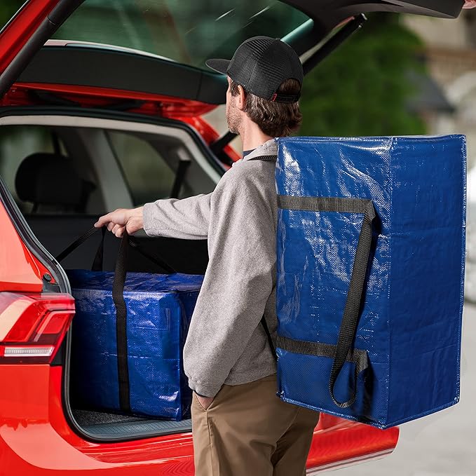 ClearSpace Heavy Duty Moving Bags or Storage Bag – Large Moving Boxes with Backpack Straps, Zippers & Handles – Perfect for M