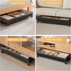 Under Bed Storage Containers with Wheels, 80L Extra-large Underbed Shoe Storage Organizer 2 Pack with Removable Lids, Large R