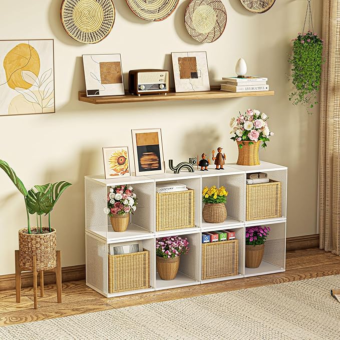 Dmevkic 2 Cube Organizer Bookshelves DIY Variable Stackable Cube Storage Organizer for Kid Bedroom,Living Room,Small Bookshel