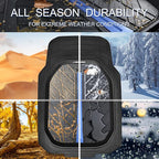 CAR PASS Tire Tread DeepDish Rubber Floor Mats for car Heavy Duty car mats All Weather, Universal XL~M Trim to Fit for Truck SUV Vehicle Automotive, Waterproof car mats 3 Piece(Blue Black)