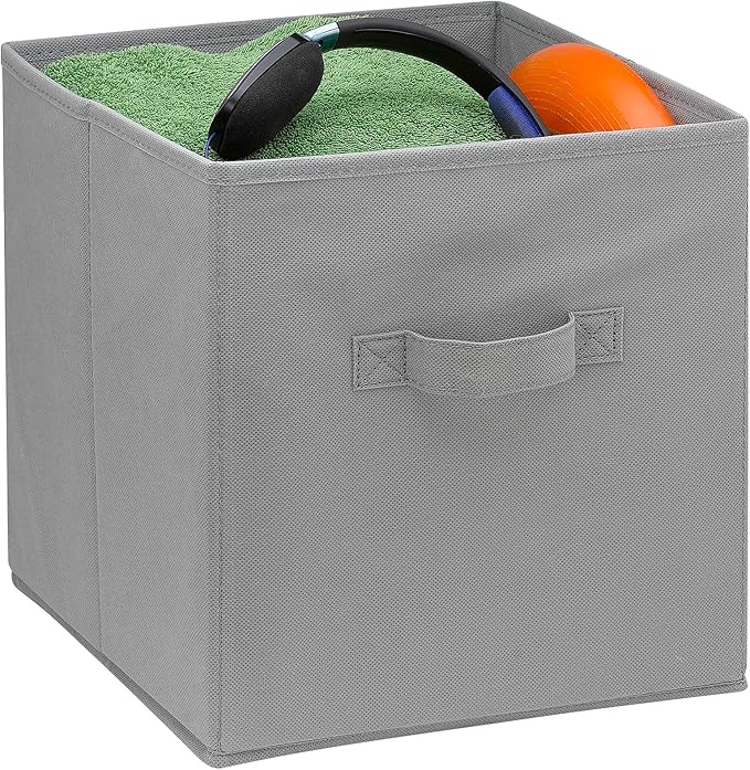 Handy Laundry Foldable Cube Storage Bins - 6 Pack - Decorative Fabric Storage Cubes are Collapsible & Great Organizer for She