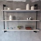 Floating Bookshel Industrial Pipe Shelving Pipe Shelves Rustic White Wall Shelves 36 Inch Farmhouse Book Shelves for Kitchen 