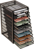 Mind Reader 10-Drawer Desk Organizer for Office Supplies, Crafts, Mail Sorting & More, Metal Mesh, 10.75"L x 14"W x 21.25"H, 