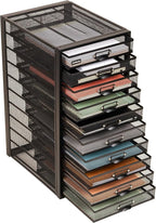Mind Reader 10-Drawer Desk Organizer for Office Supplies, Crafts, Mail Sorting & More, Metal Mesh, 10.75"L x 14"W x 21.25"H, 