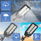 loyoele Ultra-Bright Solar Street Light with Motion Sensor,12000W Commercial Outdoor Solar Security Light, IP67 Waterproof, Dusk-to-Dawn LED Flood Light for Yard, Parking Lot, Driveway, Barn, Garden