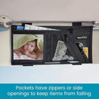 High Road Car Visor Organizer with Secure Zip Pockets, Sunglasses Holder and Clear Registration and Insurance Pocket - Heavy Duty Straps Fit Most Car, SUV and Truck Visors