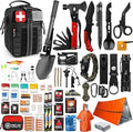 Survival First Aid Kit, 190 Pcs Survival Gear and Medical Supplies, Military IFAK EMT Molle Tactical Pouch for Outdoor, Campi