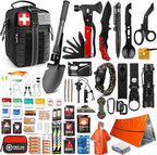 Survival First Aid Kit, 190 Pcs Survival Gear and Medical Supplies, Military IFAK EMT Molle Tactical Pouch for Outdoor, Campi