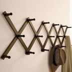 SKOLOO Hat Rack for Wall with 17 Hooks, Solid Wooden, Modern, Expandable Coat Rack Wall Mount for Coats, Hats, Bags, Baseball