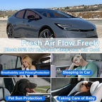 Front Side Half Window Shade Foldable Custom Fit for Toyota Prius 2023-2026 Car Window Shades for Side Window Sun Shade UV Protection Heat Insulation for Camping Sleeping 4PCS